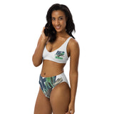 "BE YOURSELF" tropical bird Less Single-Use Plastic Design # 153 Recycled high-waisted bikini