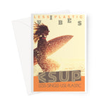 Surf Vibes "Tangerine Spring" Less Single-Use Plastic Design # 208 by © Juliana2me Greeting Card