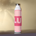 "LUV PATTERN PINK" Less Single-Use Design # 96 by © Julana2me Slim Water Bottle