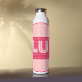 "LUV PATTERN PINK" Less Single-Use Design # 96 by © Julana2me Slim Water Bottle