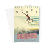 Surf Vibes "Free Refills" Less Single-Use Plastic Design # 226 Greeting Card