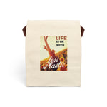 "LIFE" Less Single-Use Plastic Design # 179 Canvas Lunch Bag With Strap