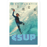 Surf Vibes " Crystal's Crescendo" Less Single-Use Plastic Design # 217 © by Juliana2me Sticker