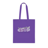 "PURPLE FLOWERS" Less Single-Use Plastic Design #42 by © Juliana2me Cotton Tote