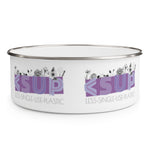 "PURPLE FLOWERS" LESS SINGLE-USE PLASTIC DESIGN #42 BY © JULIANA2ME Enamel Bowls