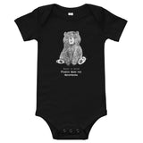 "BEAR IN MIND" Less Single-Use Plastic Design # 202 by © Juliana2me Baby short sleeve one piece