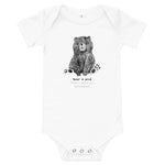 "BEAR IN MIND" Less Single-Use Plastic Design # 202 by © Juliana2me Baby short sleeve one piece