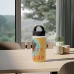 "OTTER" Less Single-Use Plastic Design #80 by © Juliana2me Stainless Steel Water Bottle, Handle Lid