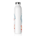 "THE WAVE" LESS SINGLE-USE PLASTIC DESIGN # 137 BY © JULIANA2ME Slim Water Bottle