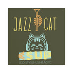 "JAZZ CAT" Less Single-Use Plastic Deisgn #89 by © Juliana2me Graphic Art Poster