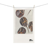 "HORSESHOE CRABS" ART 4 Less Single-Use Plastic #1 by © Anina Sinclair Kitchen Towel