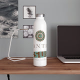 "MANTRA" Less Single-Use Plastic Dessign #77 by © Juliana2me Slim Water Bottle