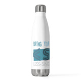 “BRING YOUR WATER BOTTLE” Less Single-Use Plastic Design #6 by © Juliana2me Insulated Bottle