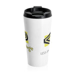 "BEE THE CHANGE" Less Single-Use Plastic Design #40 by Juliana2me Stainless Steel Travel Mug