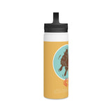 "OTTER" Less Single-Use Plastic Design #80 by © Juliana2me Stainless Steel Water Bottle, Handle Lid