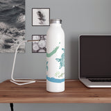 "SEA TURTLES" Less Single-Use Plastic Design @ 135 by © Juliana2me Slim Water Bottle