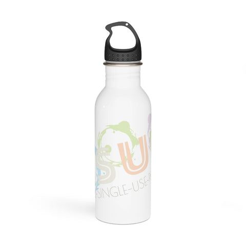 "PASTEL PAINT SPILLS" Less Single-Use Plastic Design #29 by © Juliana2me Stainless Steel Water Bottle