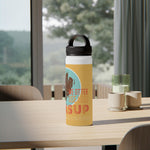 "OTTER" Less Single-Use Plastic Design #80 by © Juliana2me Stainless Steel Water Bottle, Handle Lid