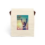 "LIFE" Less Single-Use Plastic Design # 180 Canvas Lunch Bag With Strap