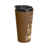 "COFFEE BEAN" Less Single-Use Plastic Deisgn #72 by © Juliana2me Stainless Steel Travel Mug