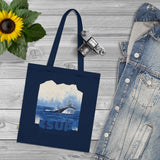 "WHALE" Less Single-Use Plastic Design # 188 by © Juliana2me Organic Cotton Tote Bag