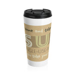 "COFFEE TO GO" design #16 by © Juliana2me Stainless Steel Travel Mug