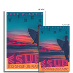 Surf Vibes "Neon Moonshine" Less Single-Use Plastic Design # 214 by © Juliana2me Rolled Eco Canvas