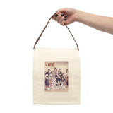 "LIFE" Less Single-Use Plastic Design # 182 Canvas Lunch Bag With Strap