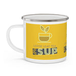 "LOOSE LEAF TEA" Less Single-Use Plastic Design # 83 by © Juliana2me Enamel Camping Mug