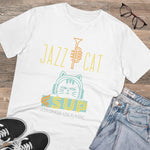 "JAZZ CAT" Less Single-Use Plastic Design #89 by © Juliana2me Organic T-shirt - Unisex