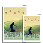 Surf Vibes "Biggy Green" Less Single-Use Plastic Design # 211 by © Juliana2me Rolled Eco Canvas