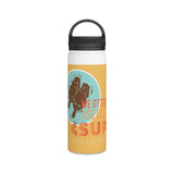 "OTTER" Less Single-Use Plastic Design #80 by © Juliana2me Stainless Steel Water Bottle, Handle Lid