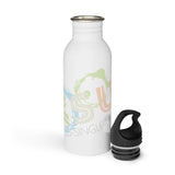 "PASTEL PAINT SPILLS" Less Single-Use Plastic Design #29 by © Juliana2me Stainless Steel Water Bottle