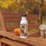 "PUMPKINS AND ACORNS" OCTOBER 2022 ART CONTEST ENTRY by Sharelen Mack Stainless Steel Water Bottle