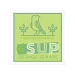 "LITTLE BIRDY" Less Single-Use Plastic Design #33 by © Juliana2me Stickers