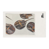 "HORSESHOE CRABS" ART 4 Less Single-Use Plastic #1 by © Anina Sinclair Kitchen Towel