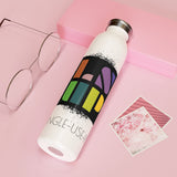 "ABSTRACT" Less Single-Use Plastic Design #64 by © Juliana2me Slim Water Bottle