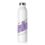 "PURPLE FLOWERS" Less Single-Use Plastic Design #42 by © Juliana2me Slim Water Bottle