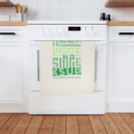 "KEEP LIFE SIMPLE" Less Single-Use Plastic Design #140 by © Juliana2me Cotton Tea Towel