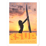 Surf Vibes " Electric Sunrise" Less Single-Use Plastic Design # 215 by © Juliana2me Sticker