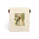 "LIFE" Less Single-Use Plastic Design # 177 Canvas Lunch Bag With Strap