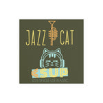 "JAZZ CAT" Less Single-Use Plastic Deisgn #89 by © Juliana2me Graphic Art Poster