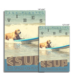 Surf Vibes "Fetchin' Some Fun" Less Single-Use Plastic Design # 224 by © Juliana2me Rolled Eco Canvas