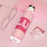 "LUV PATTERN PINK" Less Single-Use Design # 96 by © Julana2me Slim Water Bottle