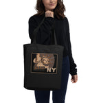 "NEW YORK BYOBag BLACK & BROWN" Less Single-Use Plastic Design #30 by © Juliana2me Eco Tote Bag