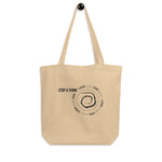 “STOP & THINK” Less Single-Use Plastic Design #1 by © Juliana2me Eco Tote Bag