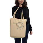 "STOP & THINK EARTH TONES" Less Single-Use Plastic Design #4 by © Juliana2me Eco Tote Bag