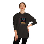 "BE MORE LUVING" Less Single-Use Plastic Design #54 by Juliana2me Unisex Crew Neck Sweatshirt