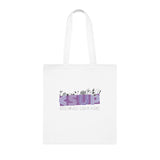 "PURPLE FLOWERS" Less Single-Use Plastic Design #42 by © Juliana2me Cotton Tote