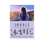 "INHALE EXHALE 9" Less Single-Use Plastic Design #150 by Juliana2me Fine Art Postcards